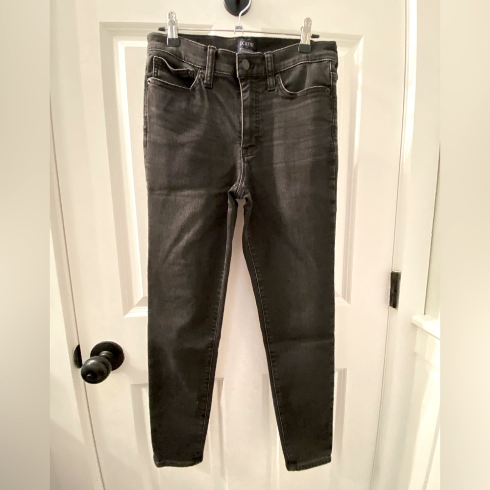 J crew 9” high rise skinny jeans in black size 28